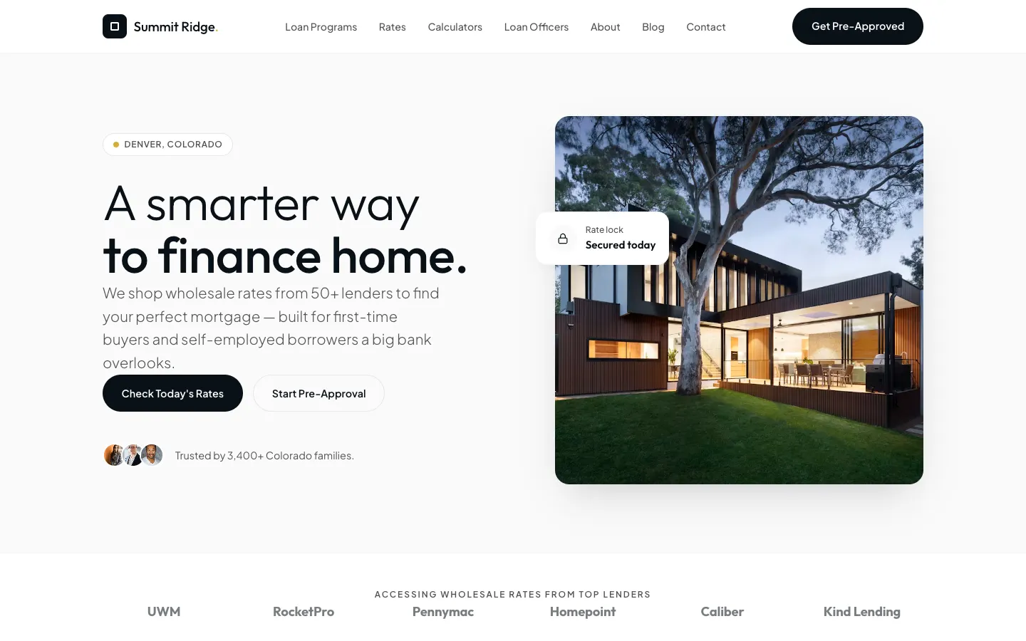 Summit Ridge Mortgage website